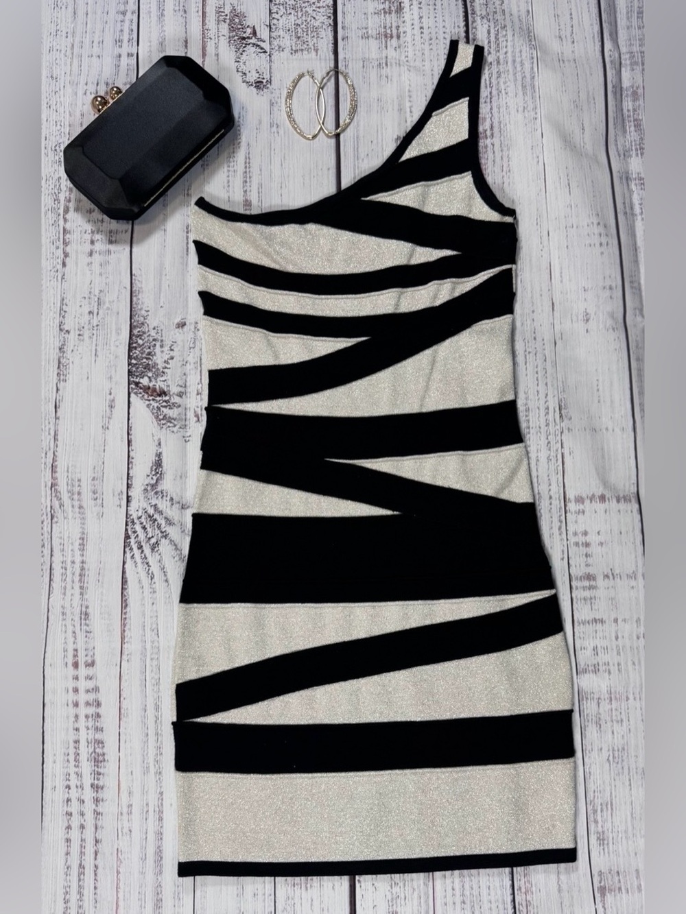 2b bebe Black and Beige Bodycon dress